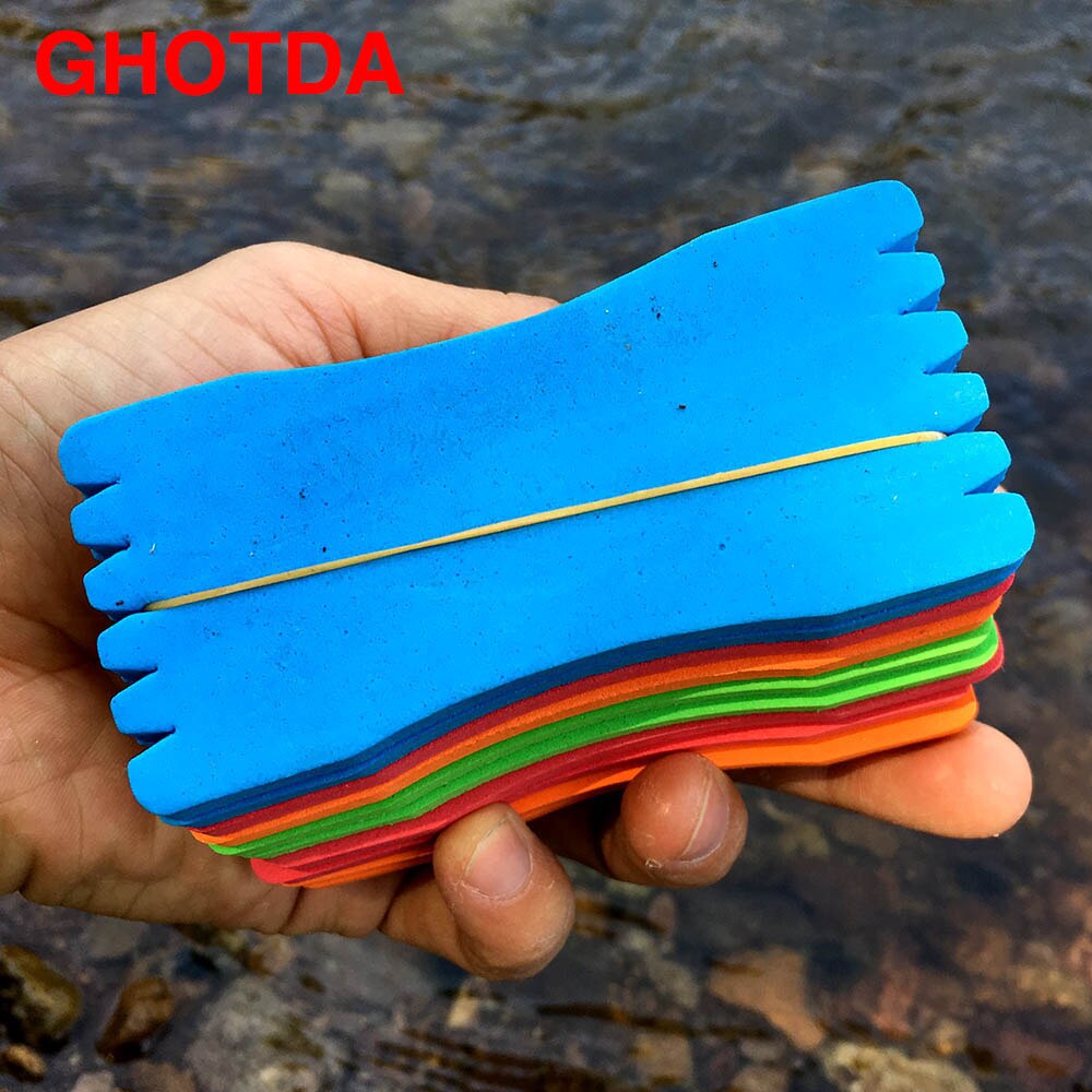 Jeakmo 20 Pieces Foam Fish Winding Storage Boards Line Fishing Lure Trace Wire Carps Plate Foam Line Hanging Board Hook Fishing Tackle Box Accessories
